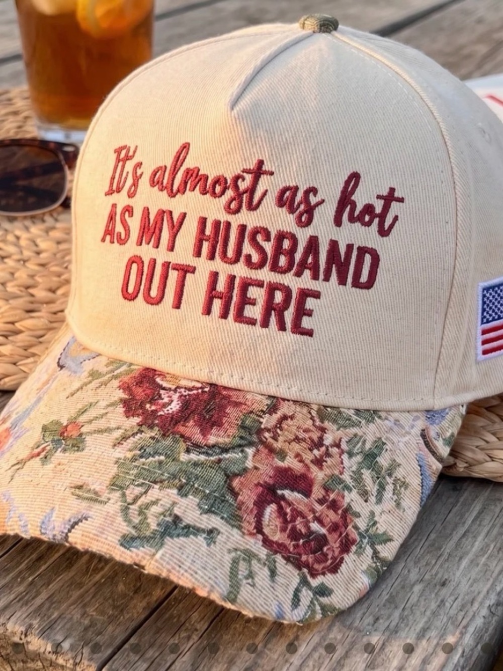 Embroidered Baseball Trucker hat cap- It's Almost As Hot As My Husand